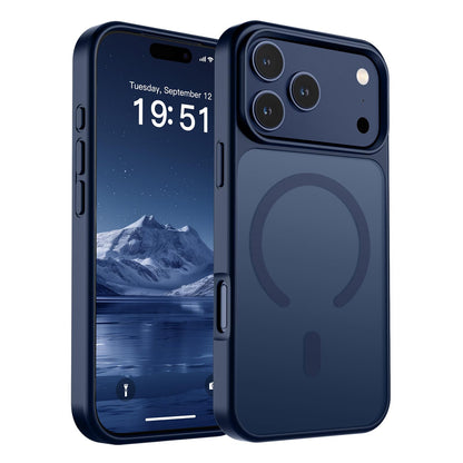 Magnetic for iPhone 14 Case & iPhone 13 Case (Compatible with MagSafe)(Military Grade Drop Protection) Translucent Matte Shockproof Phone Cover,Black