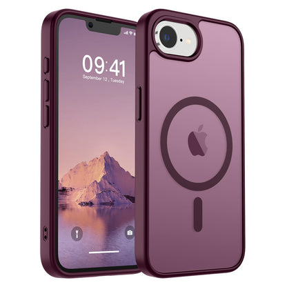 Magnetic for iPhone 14 Case & iPhone 13 Case (Compatible with MagSafe)(Military Grade Drop Protection) Translucent Matte Shockproof Phone Cover,Black