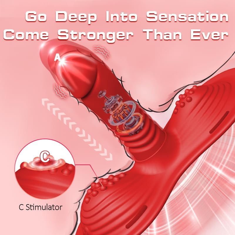 Riding Thrusting Dildo Vibrator Sex Toys, Remote Control Strap on Pillow Cushion, Hands-Free Sex Saddle with 10 Vibrating Modes for Female Couple Adults Women G Spot Anal