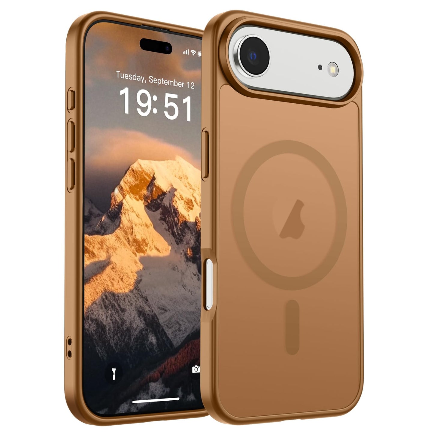 Magnetic for iPhone 14 Case & iPhone 13 Case (Compatible with MagSafe)(Military Grade Drop Protection) Translucent Matte Shockproof Phone Cover,Black