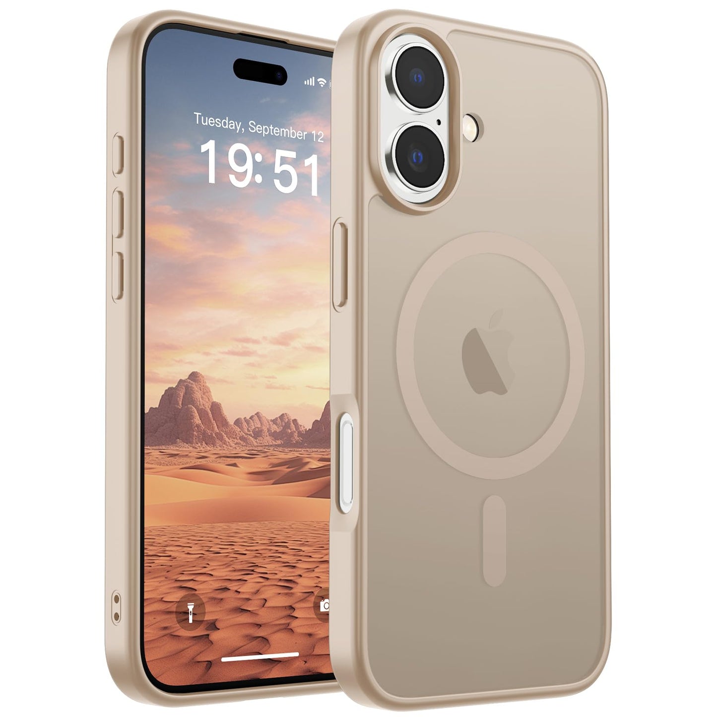 Magnetic for iPhone 14 Case & iPhone 13 Case (Compatible with MagSafe)(Military Grade Drop Protection) Translucent Matte Shockproof Phone Cover,Black