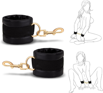 Sex Bondage BDSM Kit Restraints - Upgrade Restraint Sets with Adjustable Handcuffs Collar Ankle Cuff Dice Beads Anal Plug Adult Games Sex Toys for Men Women and Couples Foreplay | 17PCS