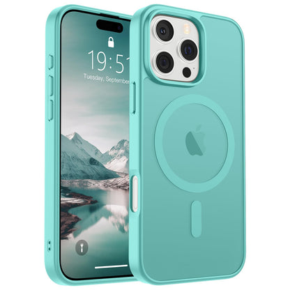 Magnetic for iPhone 14 Case & iPhone 13 Case (Compatible with MagSafe)(Military Grade Drop Protection) Translucent Matte Shockproof Phone Cover,Black