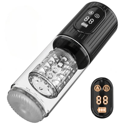 Automatic Thrusting Telescopic Suction Quiet & Digital Display Vacuum Penis Pumps Masturbator Pocket Pussy Adult Sex