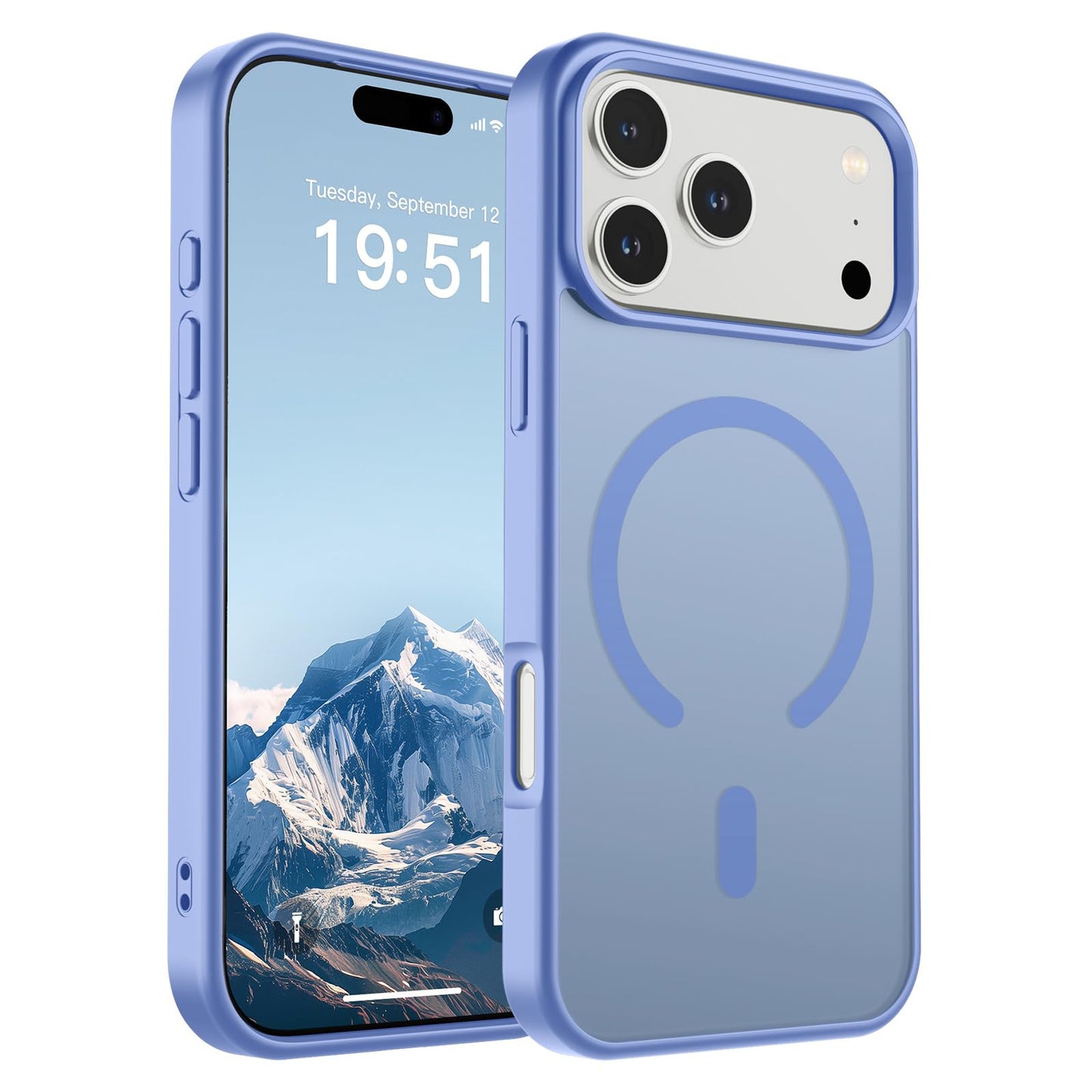 Magnetic for iPhone 14 Case & iPhone 13 Case (Compatible with MagSafe)(Military Grade Drop Protection) Translucent Matte Shockproof Phone Cover,Black