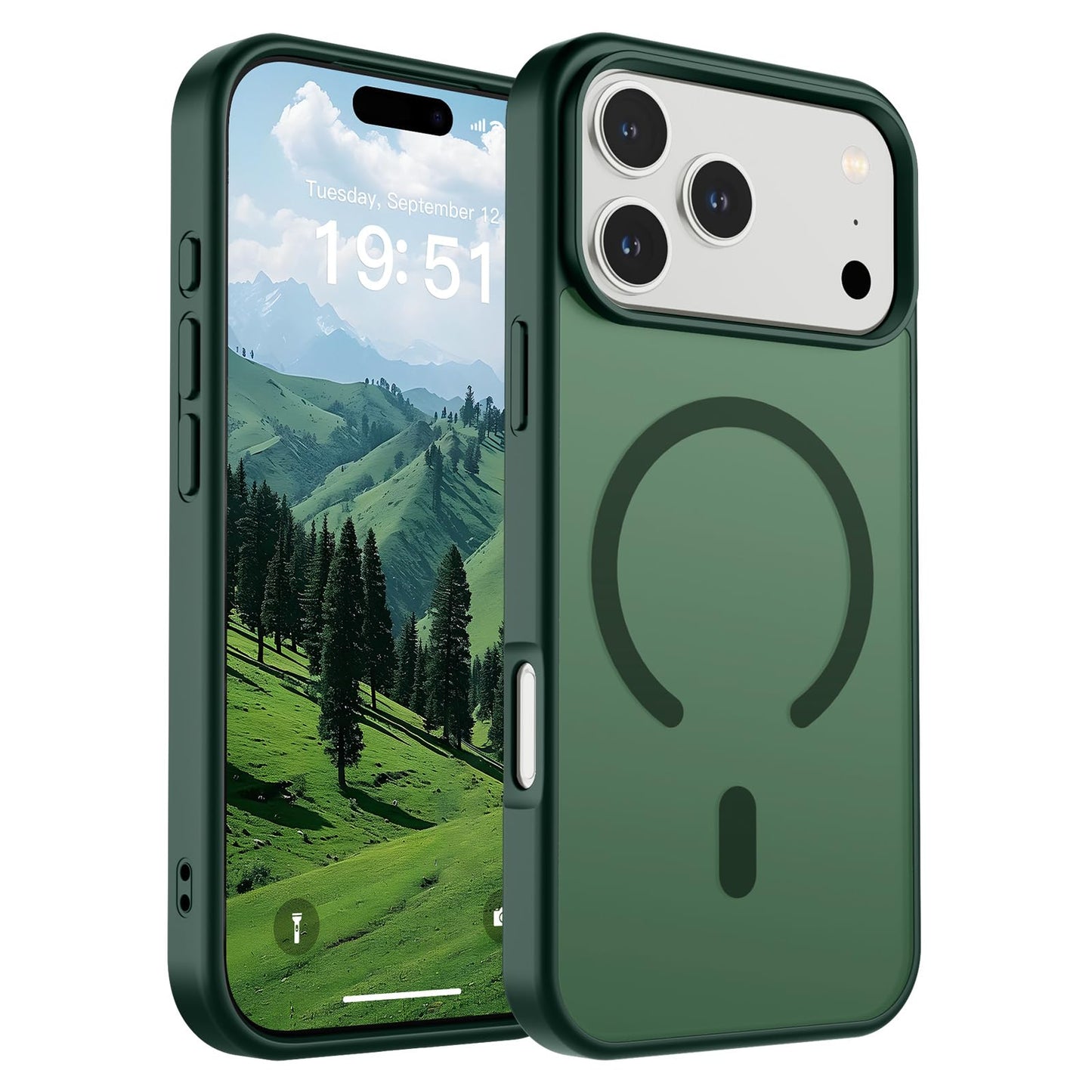 Magnetic for iPhone 14 Case & iPhone 13 Case (Compatible with MagSafe)(Military Grade Drop Protection) Translucent Matte Shockproof Phone Cover,Black