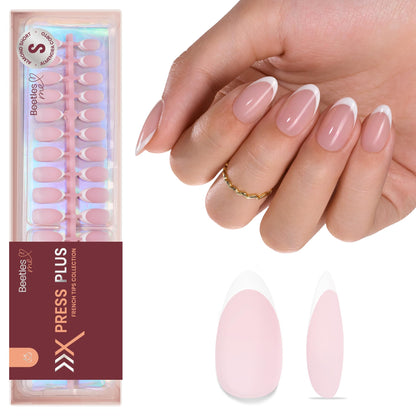 Beetles French Tips Press On Nails: 150 Pcs Pink Short Square Press On Nails Fake Nail Tips, Reusable Acrylic Gel Nail False Nails Art DIY Gifts For Women