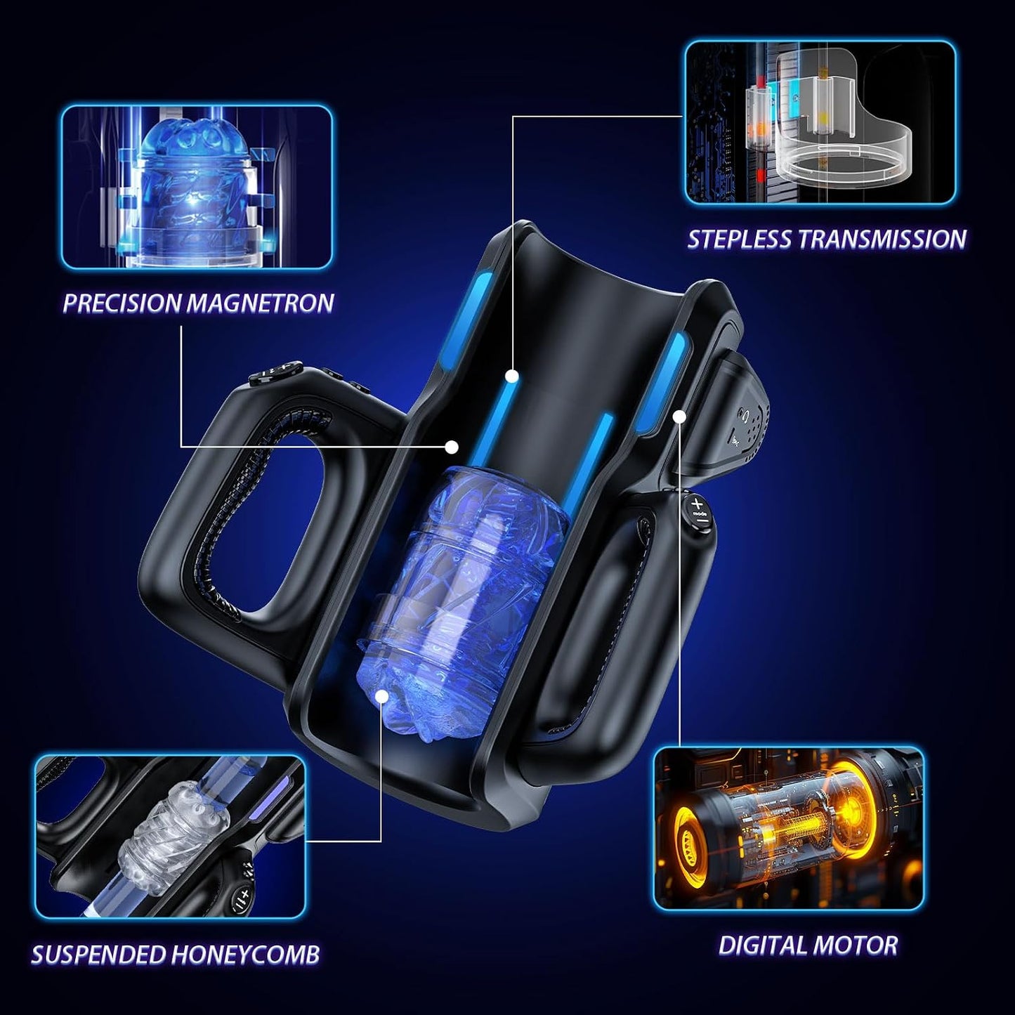 Leten King Pro Sex Toy Automatic Male Masturbator - Men Electric Adult Sex Machine with 12times/s Thrusting, Hand Free Penis Training Stroker with Phone Holder and 2 Soft Silicone Pocket Pussy