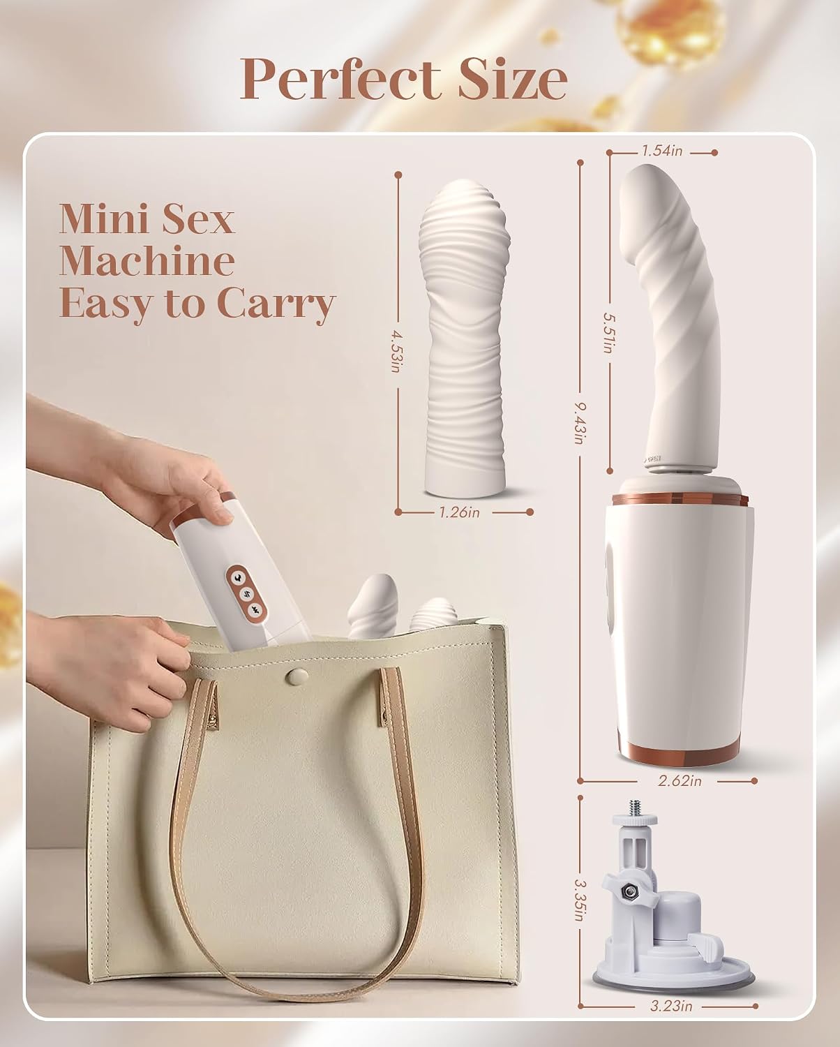 Thrusting Dildo Sex Machine - 14 Thrusting and Vibration Modes with Heating, Dual-Head, and Suction Cup