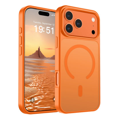 Magnetic for iPhone 14 Case & iPhone 13 Case (Compatible with MagSafe)(Military Grade Drop Protection) Translucent Matte Shockproof Phone Cover,Black