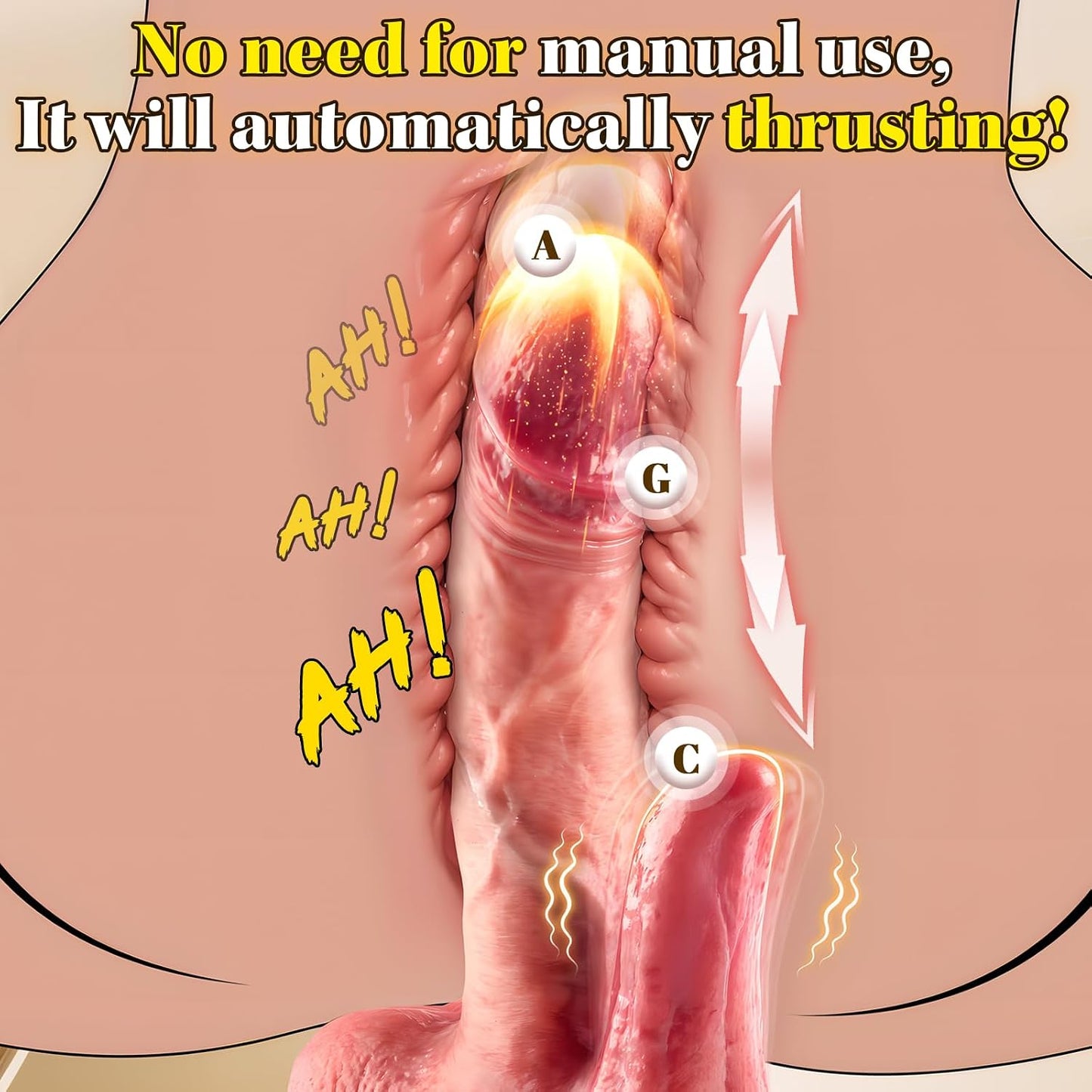 Thrusting Dildo Vibrator Sex Toys - 9 Inch Realistic Dildo Tongue Licking Adult Toys for Anal G-Spot Stimulation with 3 Thrusting & 5 Licking Vibrating Mode, Soft Silicone Dildos for Women and Couples