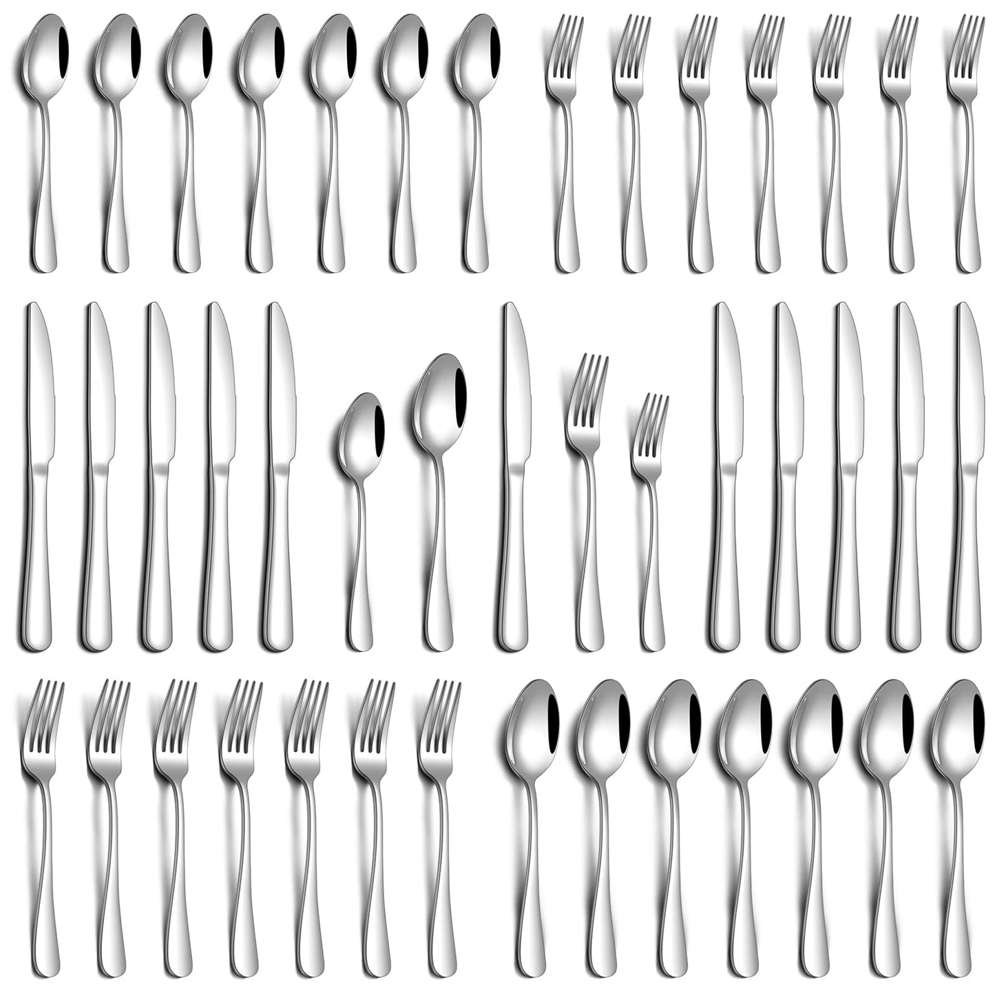 20 Piece Silverware Set, Stainless Steel Flatware Set for 4 Food Grade Novelty Flatware Cutlery Utensil Set Include Knife Fork Spoon Mirror Polished Dishwasher Safe