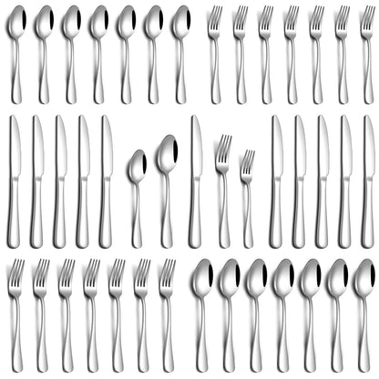20 Piece Silverware Set, Stainless Steel Flatware Set for 4 Food Grade Novelty Flatware Cutlery Utensil Set Include Knife Fork Spoon Mirror Polished Dishwasher Safe