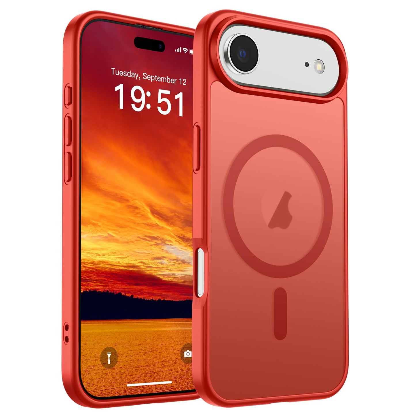 Magnetic for iPhone 14 Case & iPhone 13 Case (Compatible with MagSafe)(Military Grade Drop Protection) Translucent Matte Shockproof Phone Cover,Black