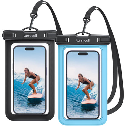 Waterproof Phone Pouch Case - [2 Pack] IPX8 Beach & Cruise Essentials, Touch Screen, Easy Lock, Cell Phone Dry Bag for iPhone 17 16 15 14 13 12 11 Pro Max Plus, Galaxy S25, fit 7" with Case