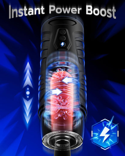 AI Sync Male Masturbator Sex Toys for Men - Adult Toy Male Sex Toys with 7 Thrusting & 7 Rotating Modes, Pocket Pussy Hands Free Sex Machine LCD Display with Visual Window & Mounting Base