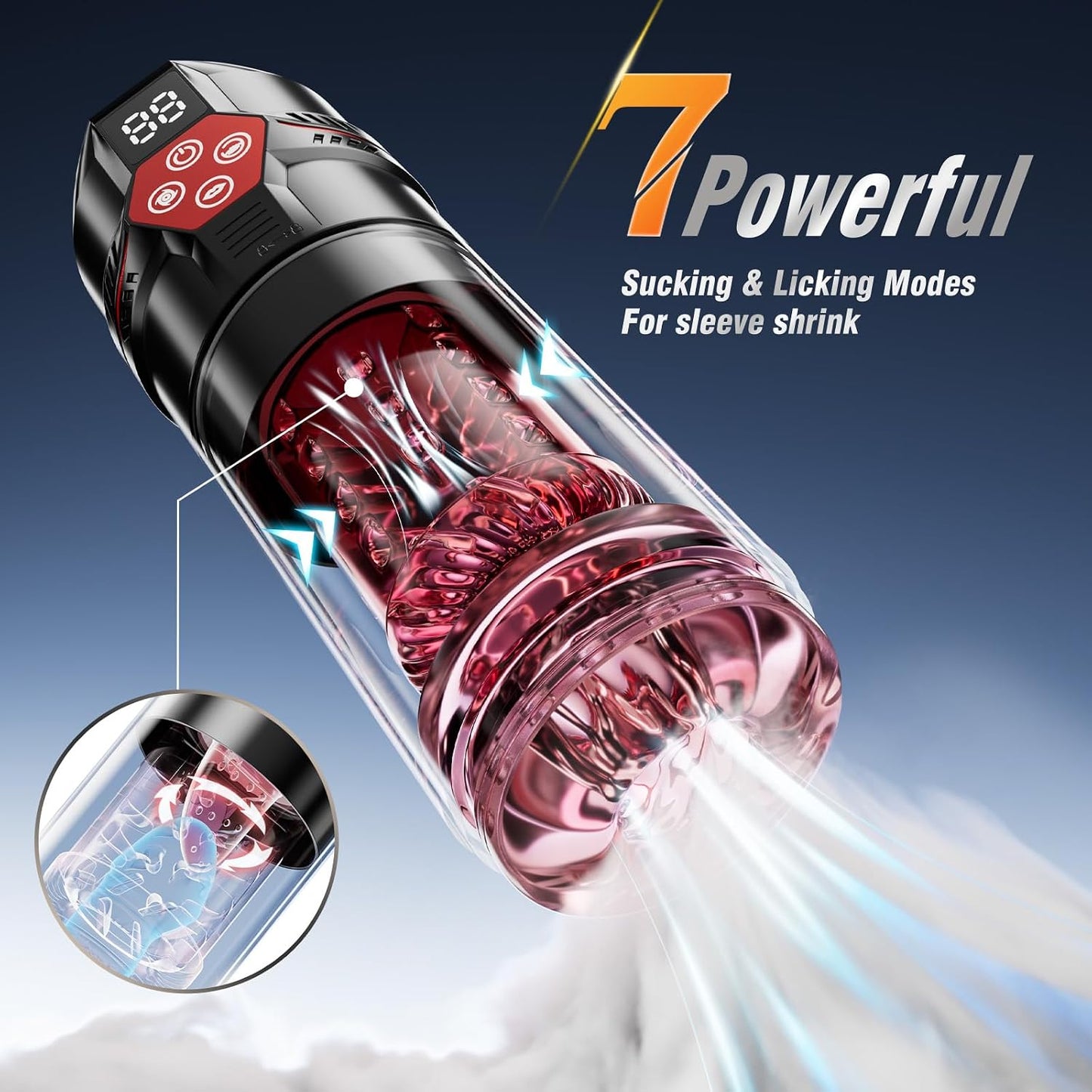 Mrgras Male Masturbator Penis Pump - AI Sync Male Sex Toys for Men with 12 S Vacuum Pump & 7 Thrusting Rotating Vibrating Sucking Licking Adult Toys Mens Sex Toys Pocket Pussy Pumps & Enlargers