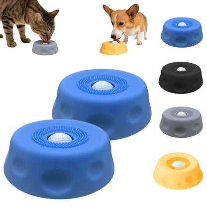 2pcs Dog Lick Bowl with Ball,Lick Ball Bowl for Dogs,Dog Licking Bowl with Rolling Ball,Slow Feeder Ball Bowl to Slow Pet Eating,Rolling Ball Dog Bowl Give Pet More Time to Enjoy Eating. (Blue-2pcs)