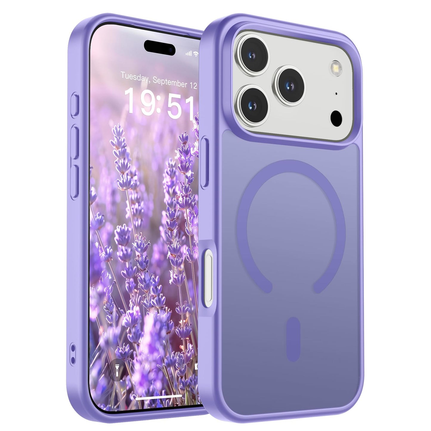 Magnetic for iPhone 14 Case & iPhone 13 Case (Compatible with MagSafe)(Military Grade Drop Protection) Translucent Matte Shockproof Phone Cover,Black