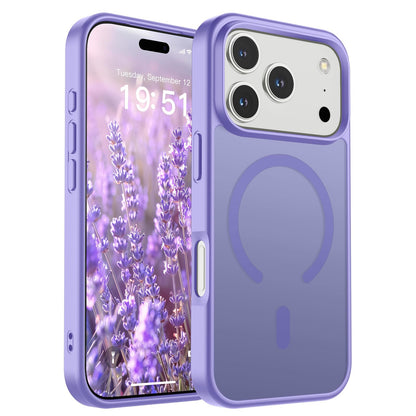 Magnetic for iPhone 14 Case & iPhone 13 Case (Compatible with MagSafe)(Military Grade Drop Protection) Translucent Matte Shockproof Phone Cover,Black