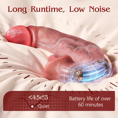 Dildo Sex toys Vibrator for Women- 5IN1 AI Sync Realistic Thrusting Dildo with 10 Tongue Licking & 10 Thrusting Vibrating Mode for Clit G Spot Anal, APP Remote Control Soft Penis Adult Toys for Couple