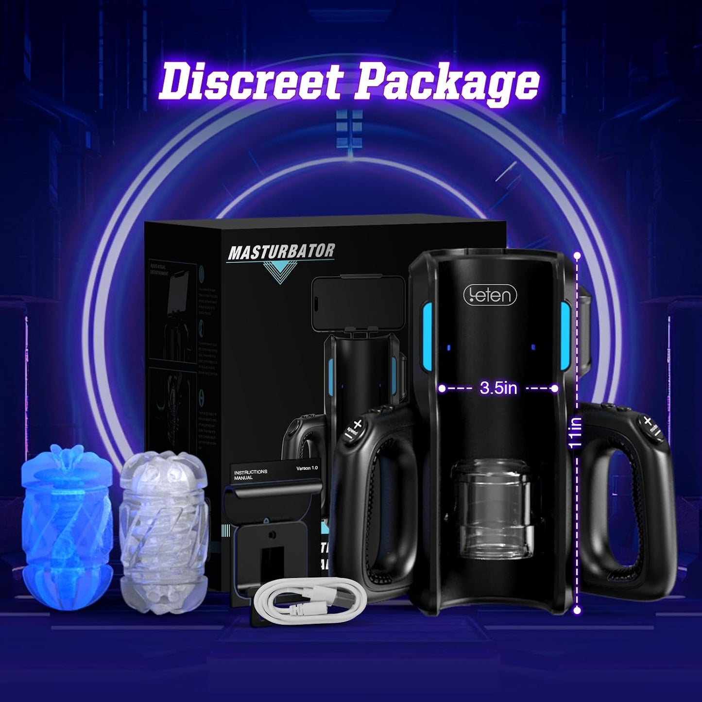 Sex Toys for Men Male Masturbator-Automatic Electric Male Sex Toys with 12times/s Thrusting, Men Sex Toys Adult Toys with Phone Holder and 2 Soft Silicone Pocket Pussy Hand Free Penis Training Stroker