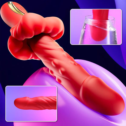 Vibrating Dildo G Spot Vibrator Clitoral Stimulator Heating Stick Realistic Dildos with 5 Thrusting 10 Vibration Modes 3 in1 Adult Sex Toys for Women Men Couple Romi