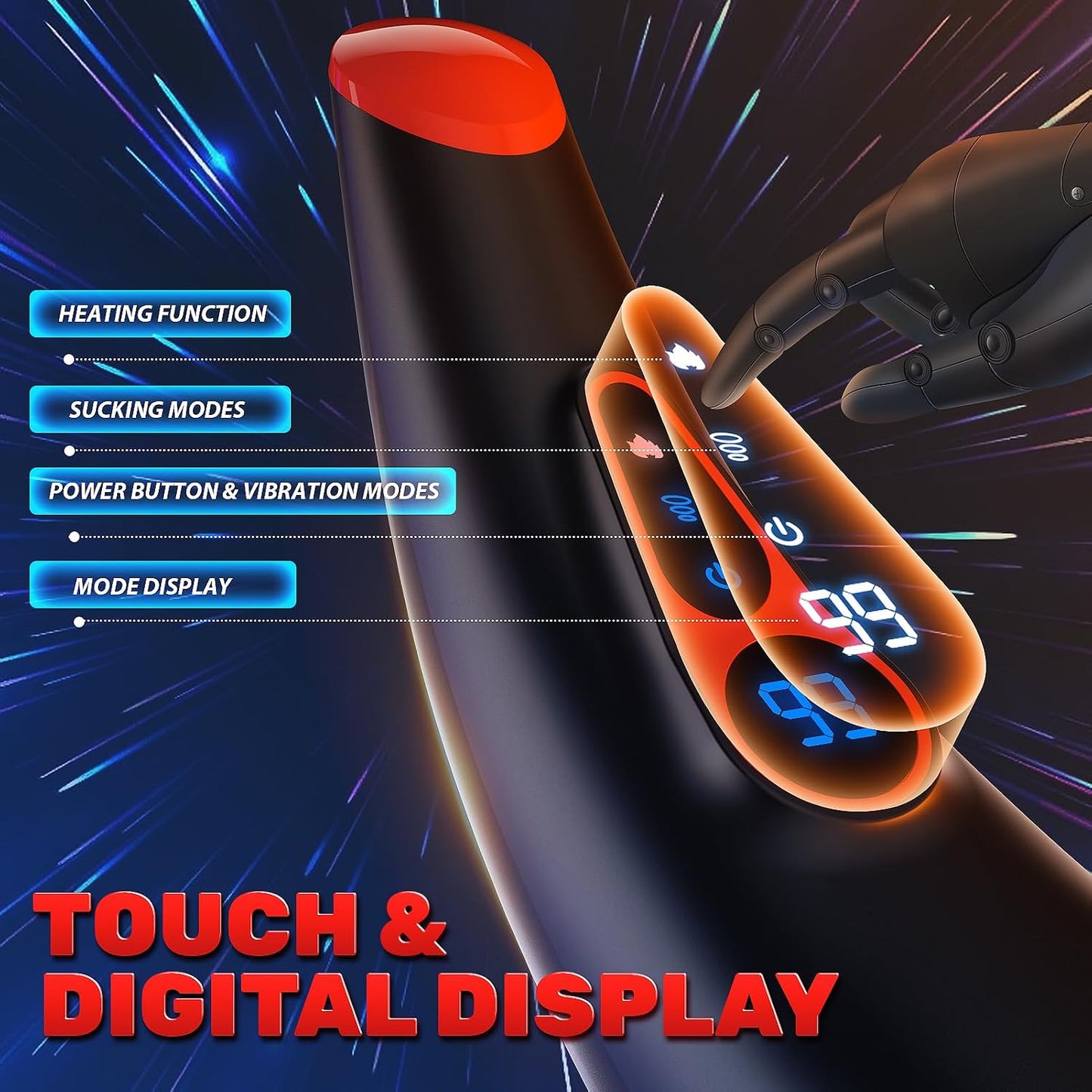 Sex Toys for Men Male Masturbator - APP Control Adult Toys Male Masturbators Penis Pump with 9 Sucking & 9 Vibrating, 3D Textured Sleeve Heating Blowjob Mens Sex Toy, LCD Display Pocket Pussy for Men