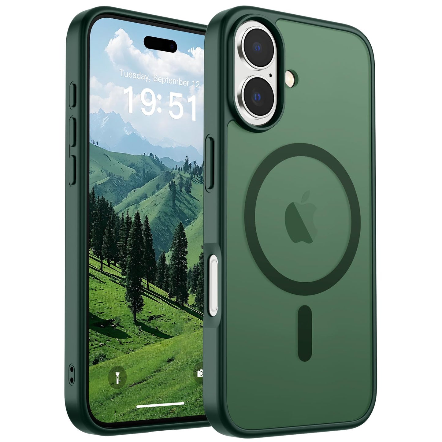 Magnetic for iPhone 14 Case & iPhone 13 Case (Compatible with MagSafe)(Military Grade Drop Protection) Translucent Matte Shockproof Phone Cover,Black