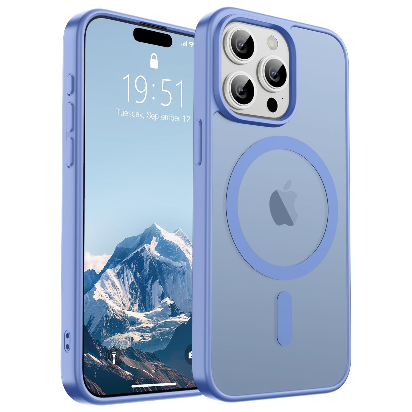 Magnetic for iPhone 14 Case & iPhone 13 Case (Compatible with MagSafe)(Military Grade Drop Protection) Translucent Matte Shockproof Phone Cover,Black