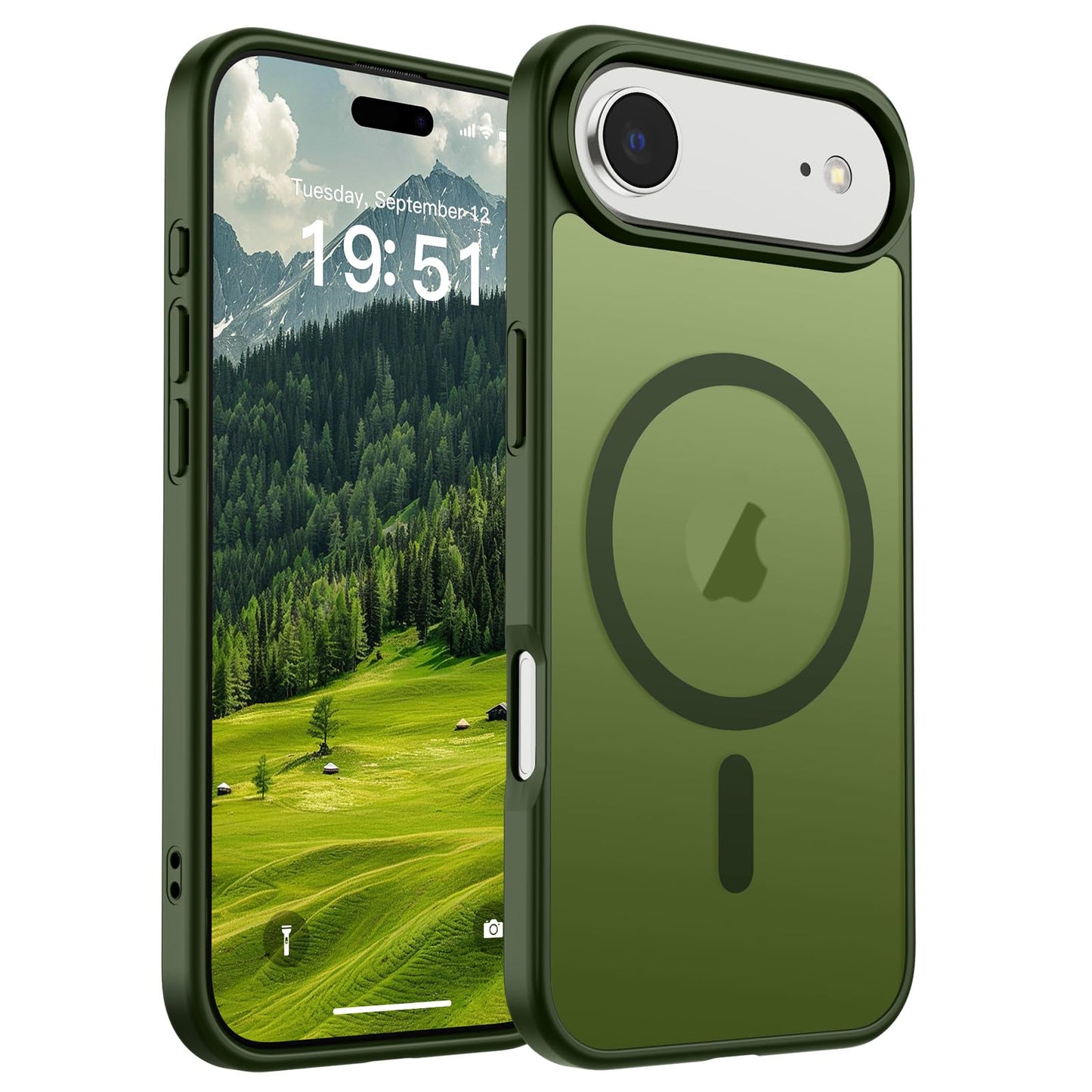 Magnetic for iPhone 14 Case & iPhone 13 Case (Compatible with MagSafe)(Military Grade Drop Protection) Translucent Matte Shockproof Phone Cover,Black