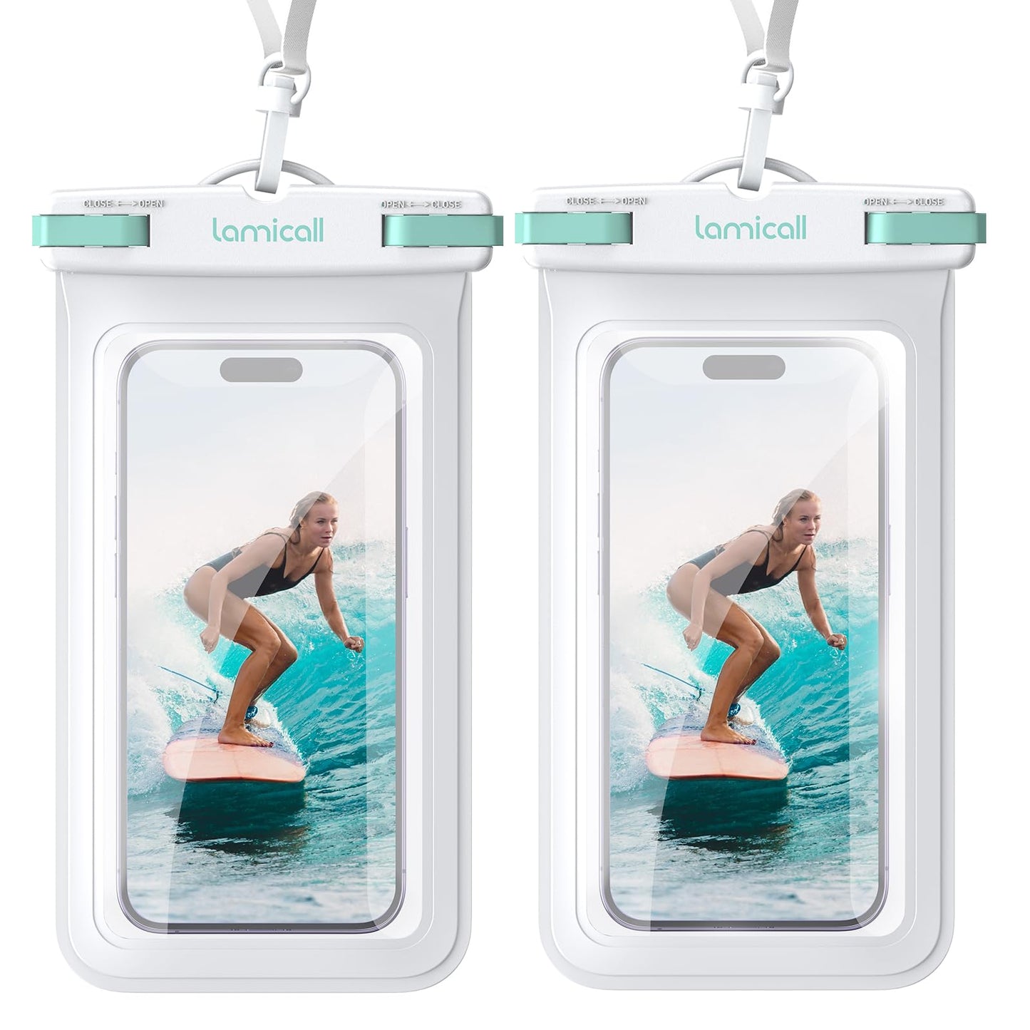 Waterproof Phone Pouch Case - [2 Pack] IPX8 Beach & Cruise Essentials, Touch Screen, Easy Lock, Cell Phone Dry Bag for iPhone 17 16 15 14 13 12 11 Pro Max Plus, Galaxy S25, fit 7" with Case