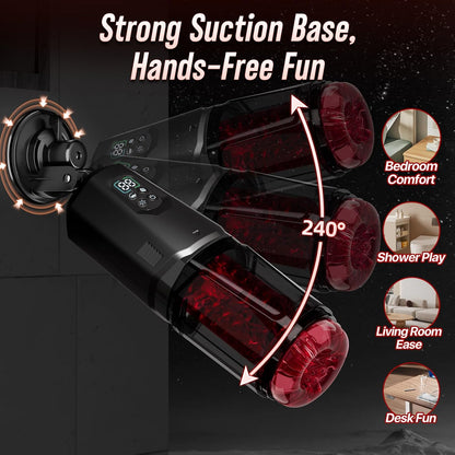 Male Sex Toys for Men - AI Sync Male Masturbator Stroker Adult Toys with 7 Thrusting Rotating 7 Licking & Vibrating Modes, Hands-Free Sex Machine Pocket Pussy with One-Click Burst Adult Toys