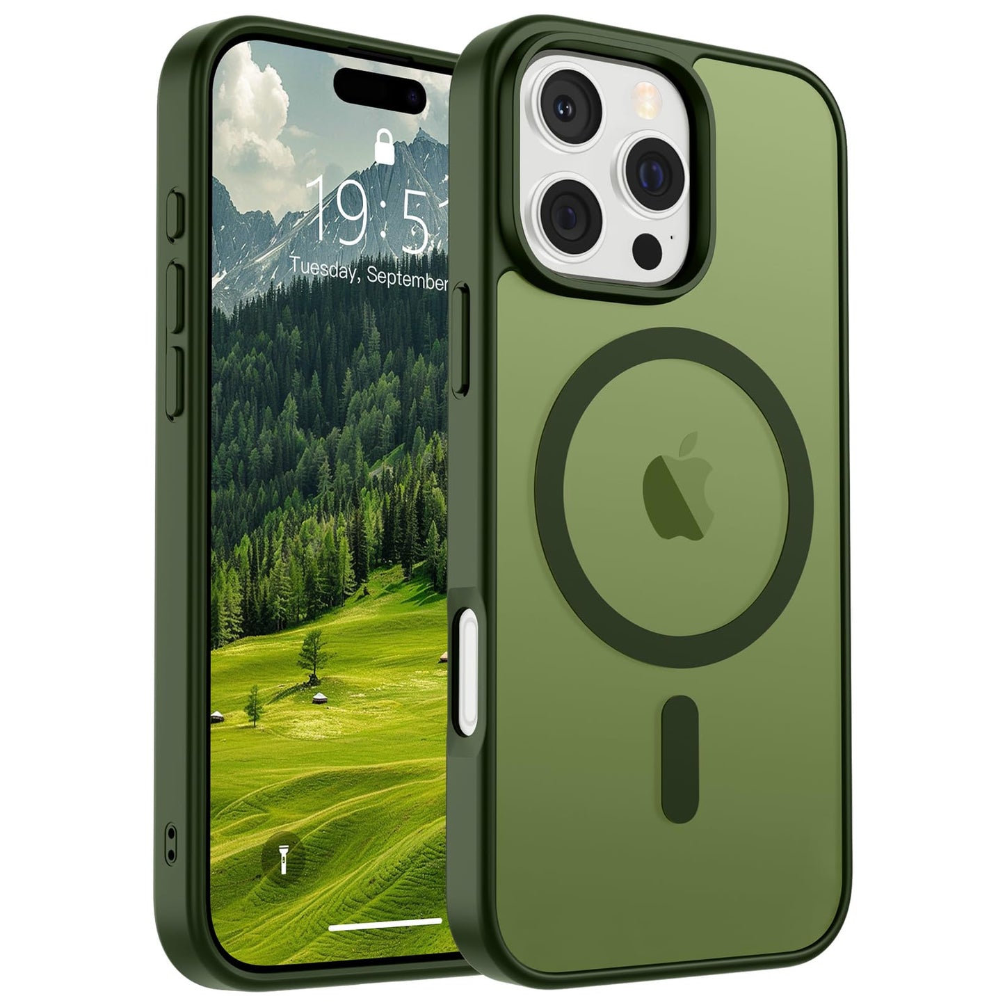 Magnetic for iPhone 14 Case & iPhone 13 Case (Compatible with MagSafe)(Military Grade Drop Protection) Translucent Matte Shockproof Phone Cover,Black