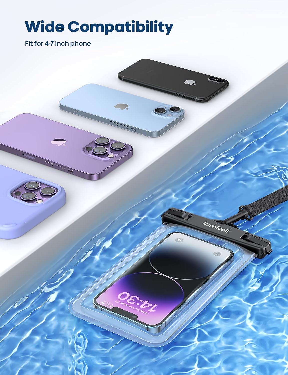 Waterproof Phone Pouch Case - [2 Pack] IPX8 Beach & Cruise Essentials, Touch Screen, Easy Lock, Cell Phone Dry Bag for iPhone 17 16 15 14 13 12 11 Pro Max Plus, Galaxy S25, fit 7" with Case