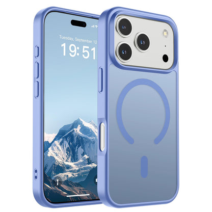 Magnetic for iPhone 14 Case & iPhone 13 Case (Compatible with MagSafe)(Military Grade Drop Protection) Translucent Matte Shockproof Phone Cover,Black