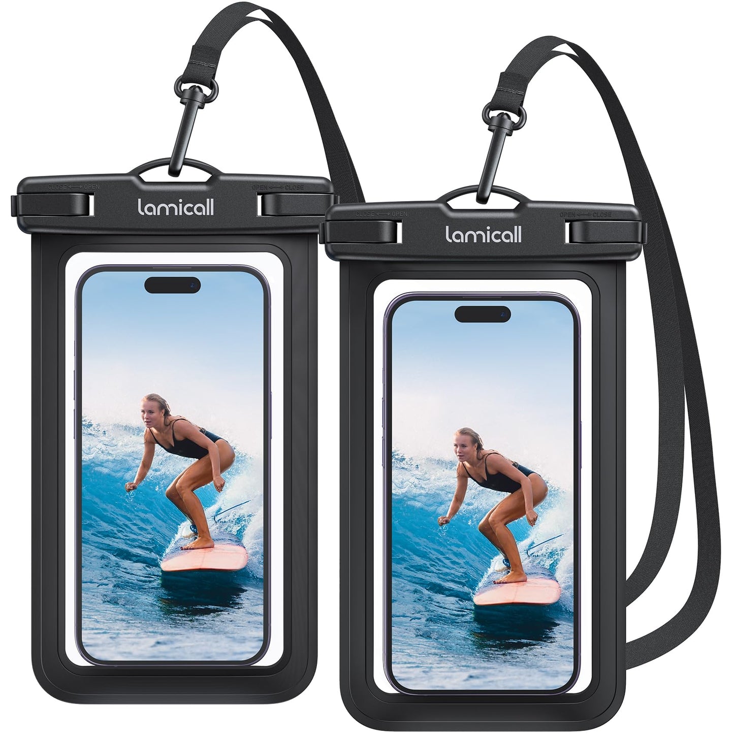 Waterproof Phone Pouch Case - [2 Pack] IPX8 Beach & Cruise Essentials, Touch Screen, Easy Lock, Cell Phone Dry Bag for iPhone 17 16 15 14 13 12 11 Pro Max Plus, Galaxy S25, fit 7" with Case