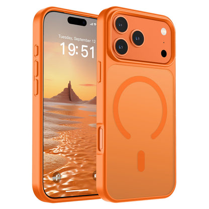 Magnetic for iPhone 14 Case & iPhone 13 Case (Compatible with MagSafe)(Military Grade Drop Protection) Translucent Matte Shockproof Phone Cover,Black