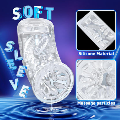 Automatic Male Masturbator Sex Toys for Men, Male Sex Toys with 4 Thrusting & 7 Rotation Modes, Pocket Pussy Male Stroker with 7 Color Ambient Lighting, Sex Toy Sex Machine, Adult Sex Toys, Grey