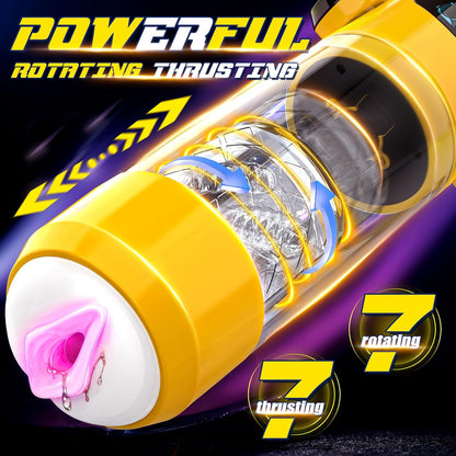 Automatic Male Masturbator, Mens Sex Toys with 7 Thrusting & Rotation Modes, Male Stroker with 7 Color Ambient Lighting, Hands Free Sex Toy for Men, Adult Toys Mens Sex Toys