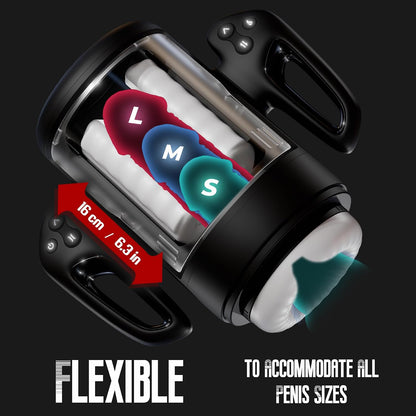 Male Masturbator, 3 in 1 Male Sex Toys for Men with 10 Vibrating & 6 Rubbing Patterns, Adult Toys with 2 Heating Levels, Male Stroker with Phone Holder, Adult Sex Toys for Men