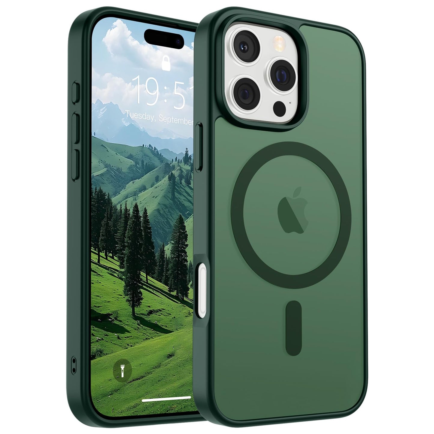 Magnetic for iPhone 14 Case & iPhone 13 Case (Compatible with MagSafe)(Military Grade Drop Protection) Translucent Matte Shockproof Phone Cover,Black