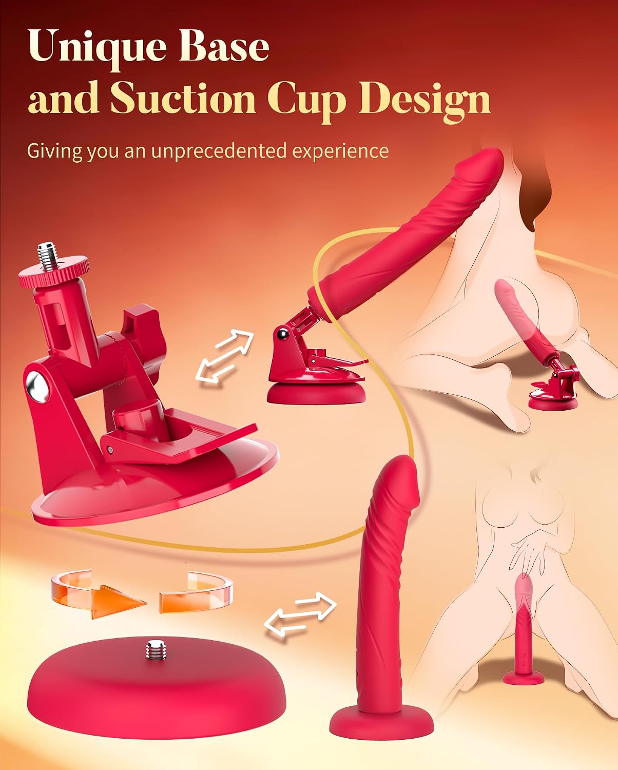 Sex Toys Thrusting Dildo Machine Vibrator - Detachable Riding Dildos Adult Toys with 10 Vibration Thrusting Modes, Adult Machine G Spot Clit Anal Toy with Removable Suction Cup and Base for Women Men