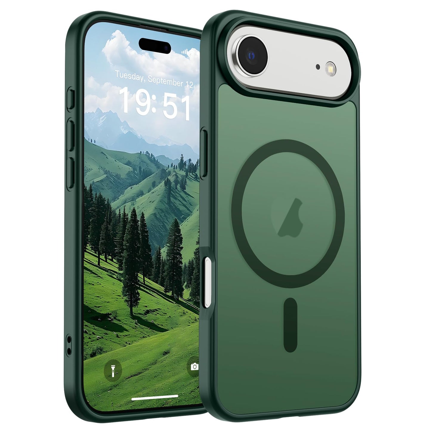 Magnetic for iPhone 14 Case & iPhone 13 Case (Compatible with MagSafe)(Military Grade Drop Protection) Translucent Matte Shockproof Phone Cover,Black