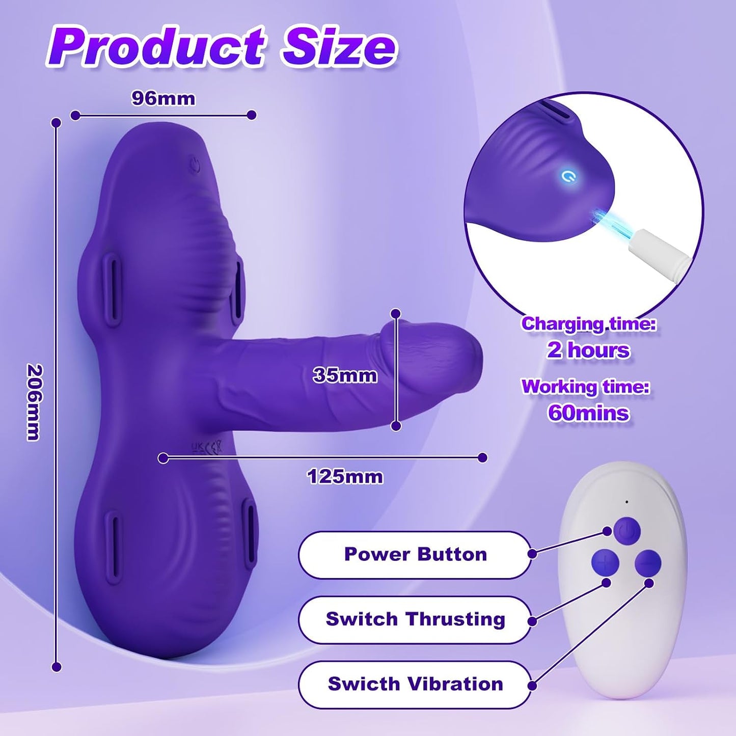 Women Sex Toys Sit and Ride Vibrator - Strap On Thrusting Dildo Riding Vibrators with 12 Thrusting & Vibrating Modes for Women G Spot Clit Stimulation, Female Vibrator Adults Sex Toys & Games