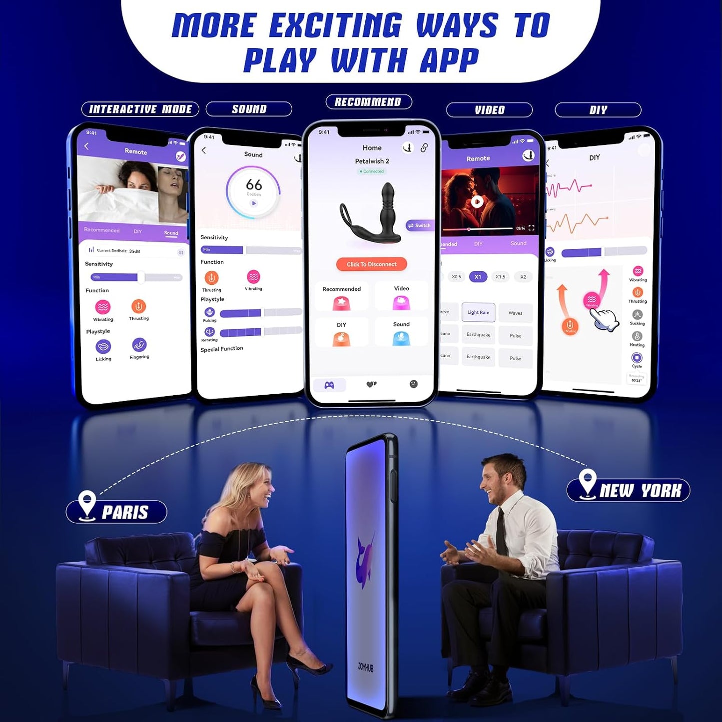 Prostate Massager Anal Vibrator Thrusting Vibrating 7 Modes with Cock Ring Anal Plug Anal Sex Toys P Spot Massager Male Sex Toys for Men Dildos Women Couples AI Sync Remote Control Anal Beads
