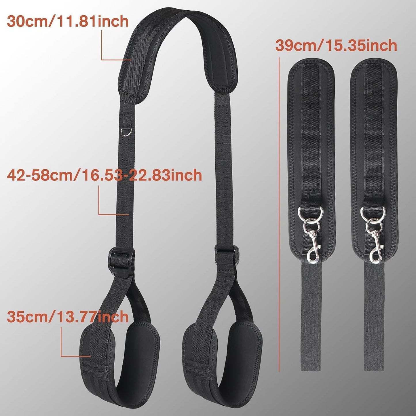 Sex Bondage BDSM Kit, Bed Restraints Set with Handcuffs Neck to Thigh/Ankle, Adjustable Leg Straps&Handcuffs for SM Adult Couples Game Play, Sex Toy for Women Beginner Leg Straps Tie Set Rope
