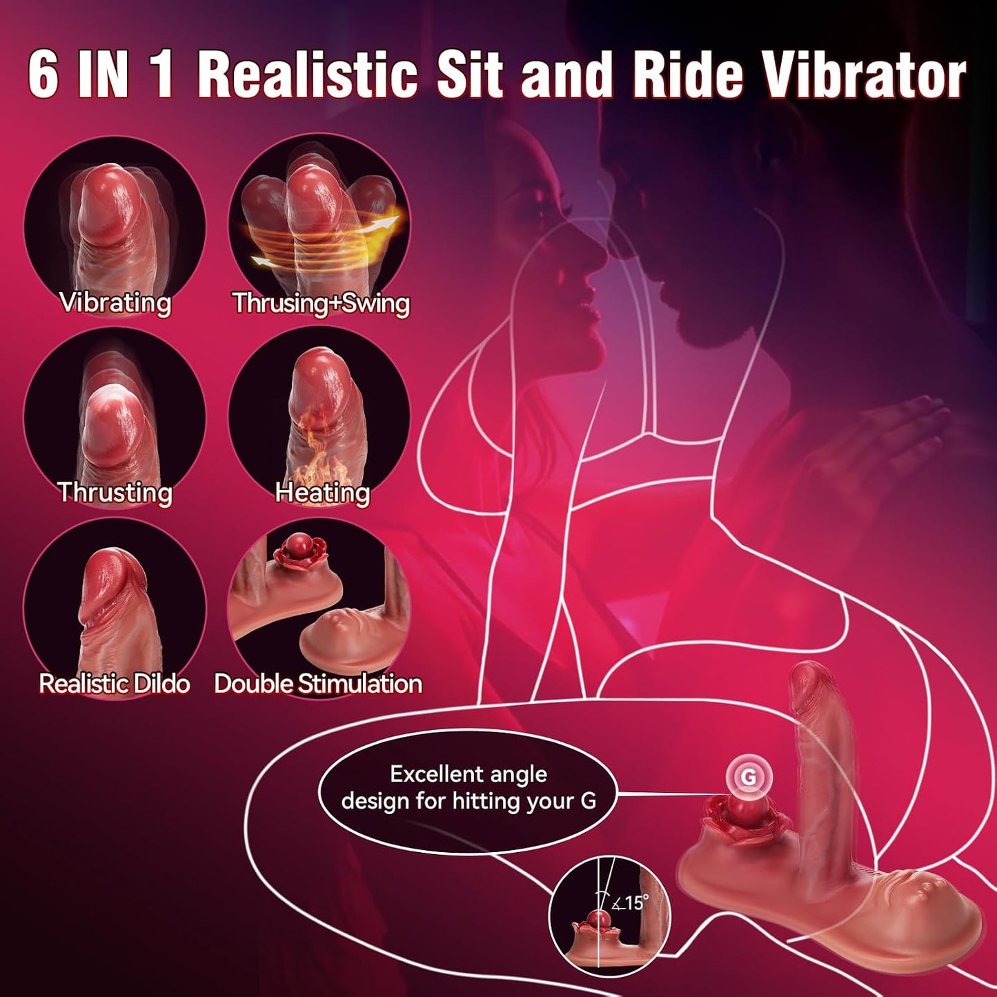 Sex Toys Thrusting Dildo Vibrator - Women Sex Toy Remote Control Vibrator with 7 Thrusting & 10 Vibrating Modes - G spot Anal Big Dildos Adjustable Strap On Pillow Adult Toy Couples Sex Toy