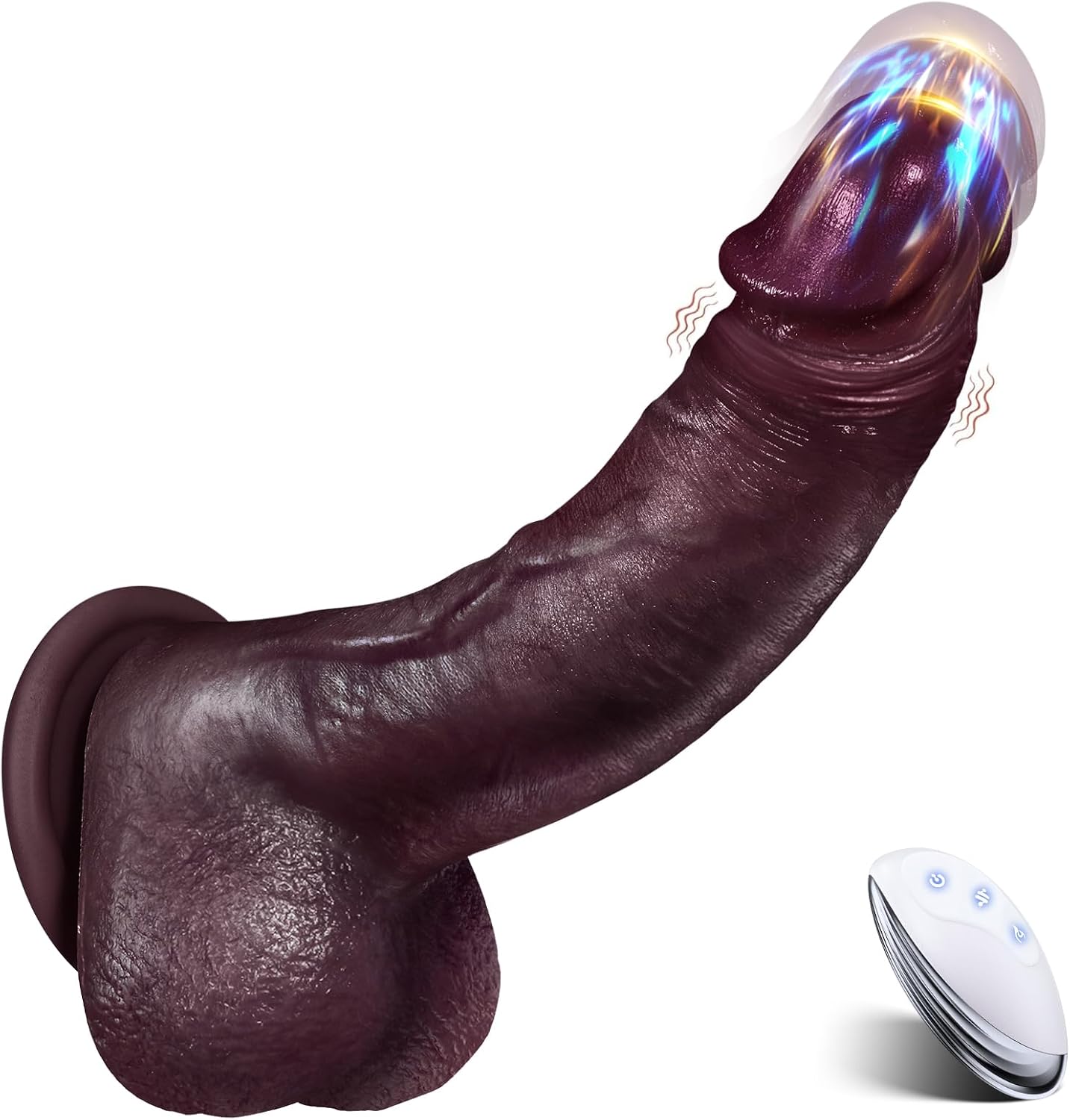 Vibrator Sex Toys Thrusting Dildo, Realistic Safety Silicone G Spot Dildo with 10 Thrusting & 10 Vibrating Mode for Vagina Anal Sex Stimulation, Soft Penis Vibrators Adult Sex Toy for Women and Couple