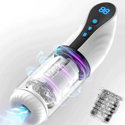 Electric Blowjob Penis Massager Sucker Sex Toy - Automatic Male Masturbator with 9 Modes Sucking Thrusting & Rotating for Men’s Pleasure, Milking Machine Cock Shower Stroker Masturbation Cup Dick Pump